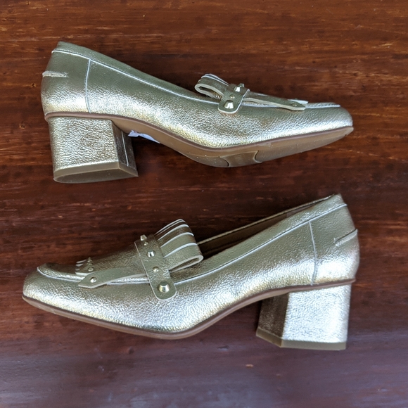 Franco Sarto metallic gold Lauryn loafers - Picture 3 of 8